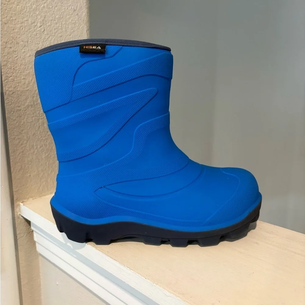 HISEA Kids Rain Boots Boys Girls Waterproof Outdoor Playing Rubber Boot Sz 5